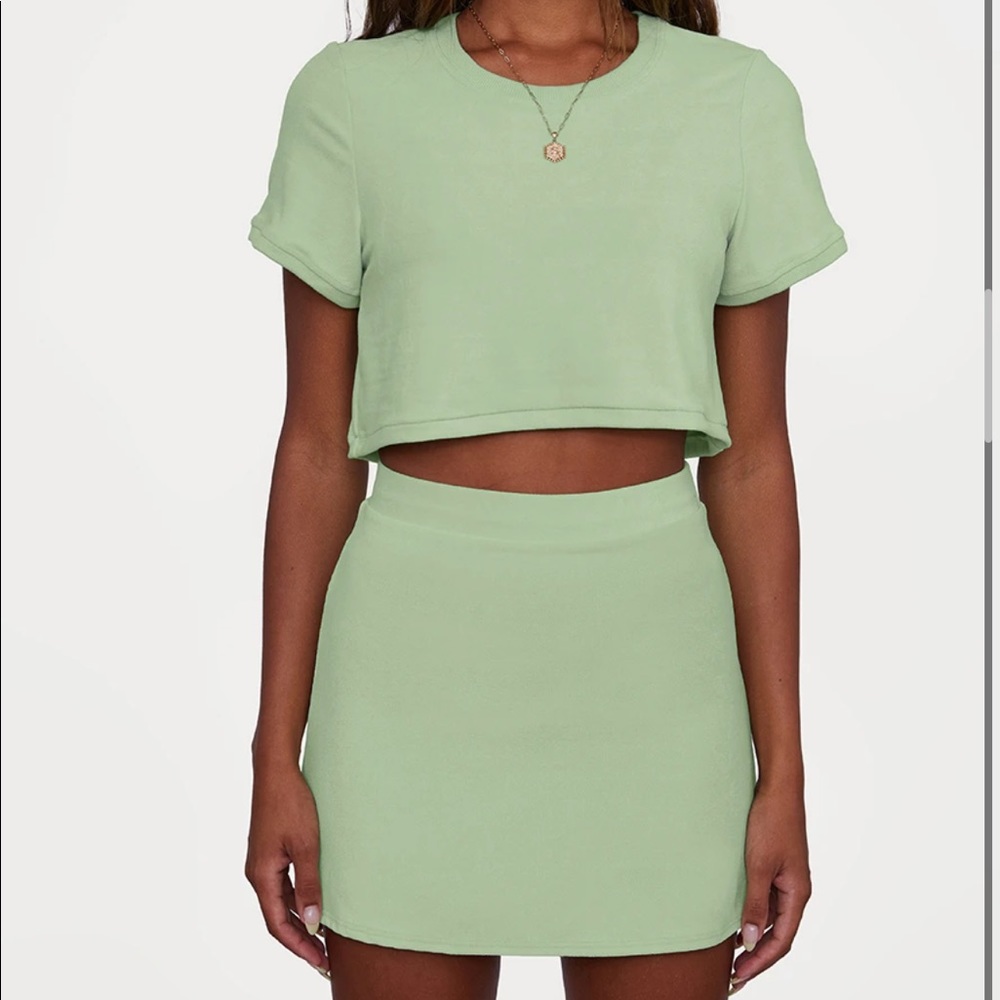 Set Active Terry Set in Green NWT XS